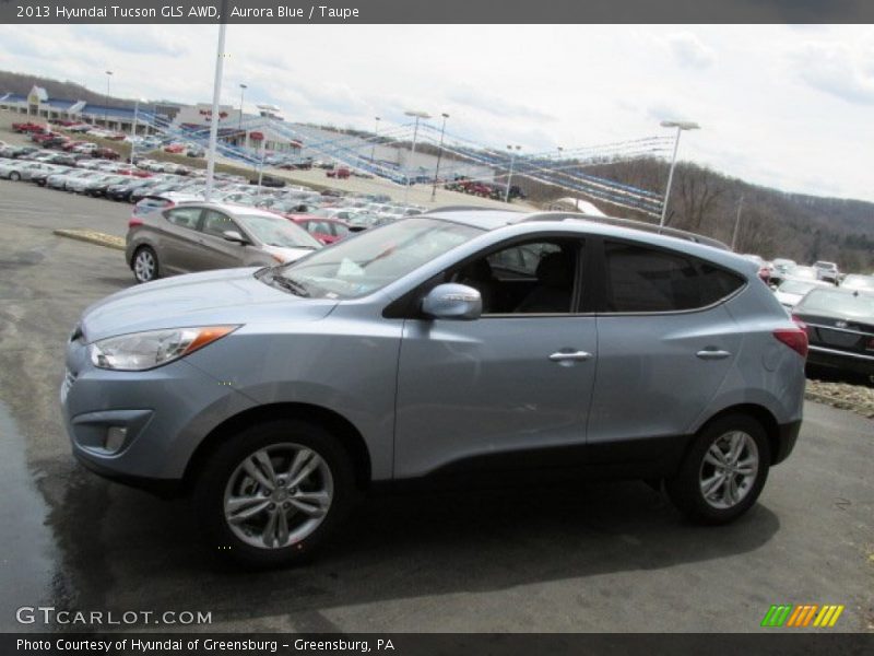 Aurora Blue / Taupe 2013 Hyundai Tucson GLS AWD