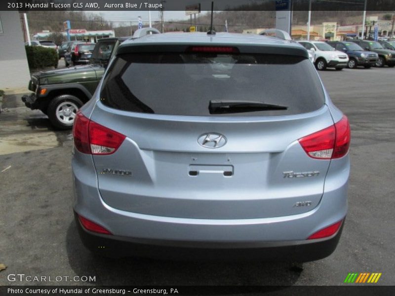 Aurora Blue / Taupe 2013 Hyundai Tucson GLS AWD