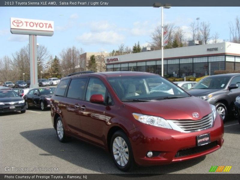 Salsa Red Pearl / Light Gray 2013 Toyota Sienna XLE AWD