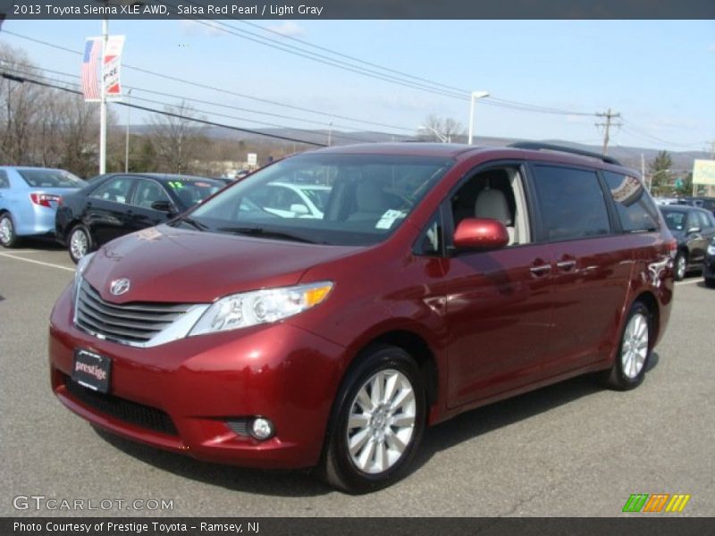 Salsa Red Pearl / Light Gray 2013 Toyota Sienna XLE AWD