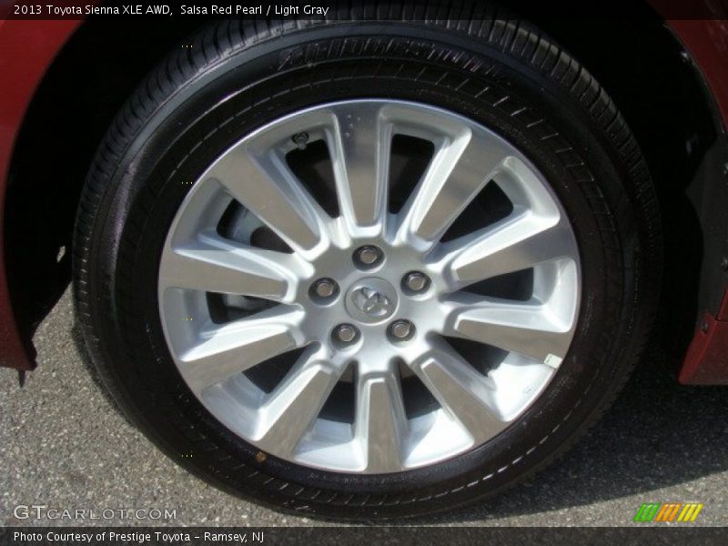 Salsa Red Pearl / Light Gray 2013 Toyota Sienna XLE AWD