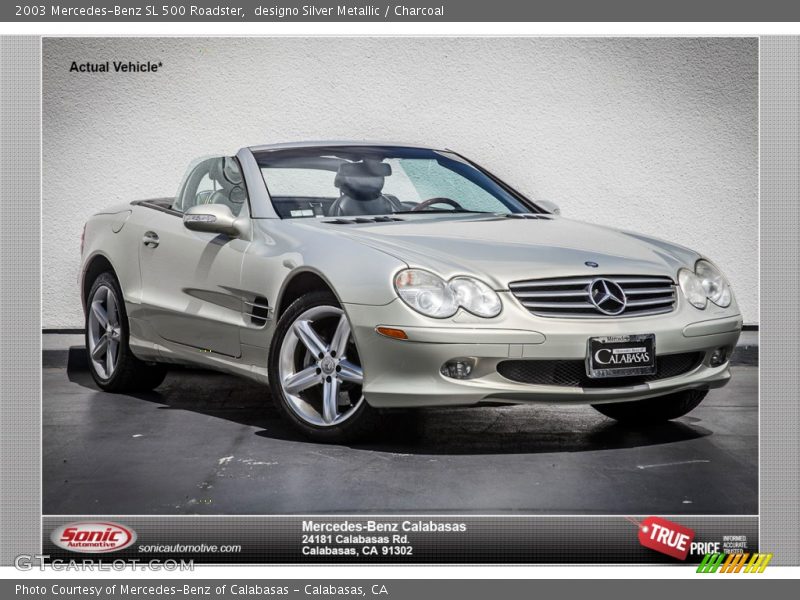 designo Silver Metallic / Charcoal 2003 Mercedes-Benz SL 500 Roadster