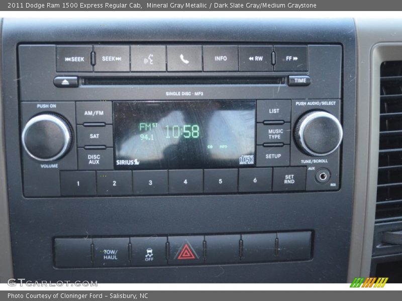 Mineral Gray Metallic / Dark Slate Gray/Medium Graystone 2011 Dodge Ram 1500 Express Regular Cab