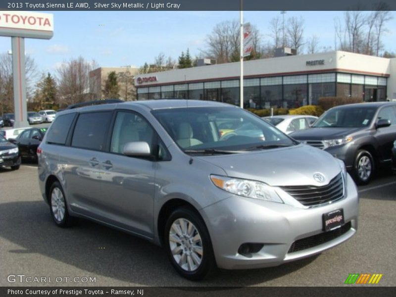 Silver Sky Metallic / Light Gray 2013 Toyota Sienna LE AWD