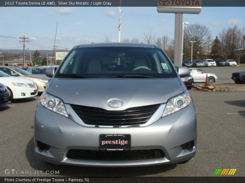Silver Sky Metallic / Light Gray 2013 Toyota Sienna LE AWD