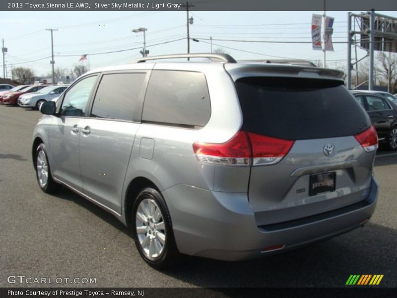 Silver Sky Metallic / Light Gray 2013 Toyota Sienna LE AWD