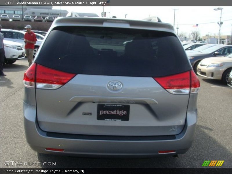 Silver Sky Metallic / Light Gray 2013 Toyota Sienna LE AWD