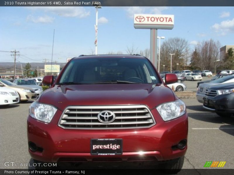 Salsa Red Pearl / Ash 2010 Toyota Highlander V6 4WD