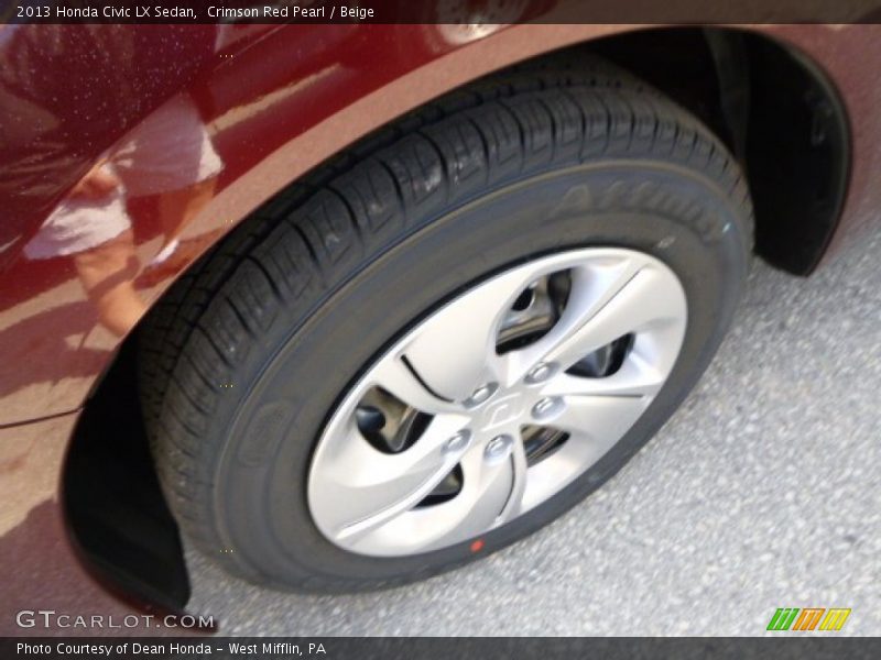 Crimson Red Pearl / Beige 2013 Honda Civic LX Sedan