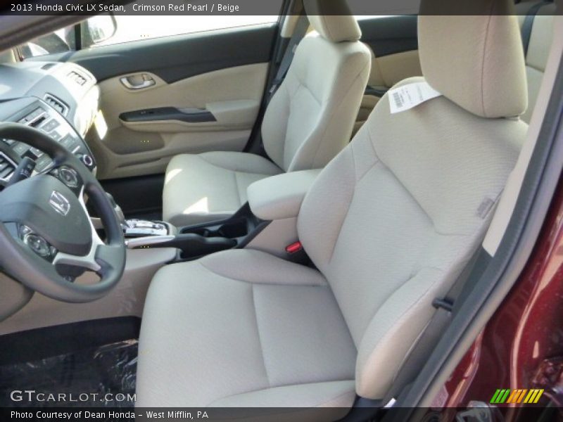 Crimson Red Pearl / Beige 2013 Honda Civic LX Sedan