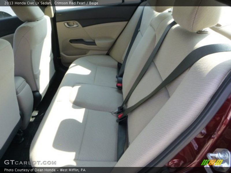 Crimson Red Pearl / Beige 2013 Honda Civic LX Sedan