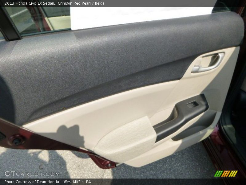 Crimson Red Pearl / Beige 2013 Honda Civic LX Sedan
