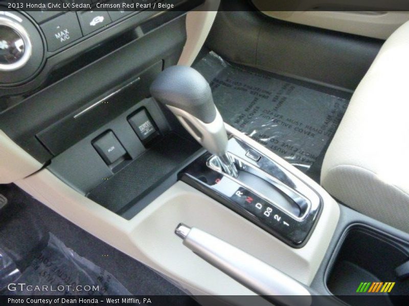 Crimson Red Pearl / Beige 2013 Honda Civic LX Sedan
