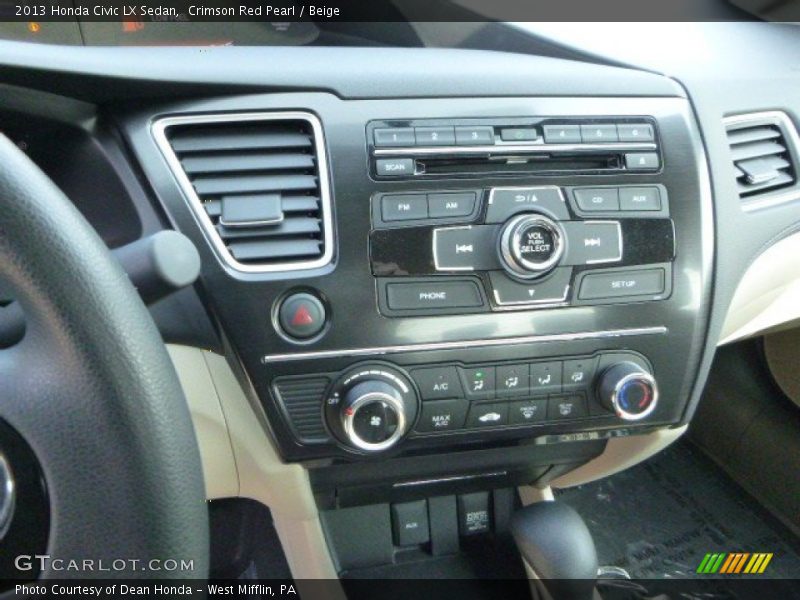 Crimson Red Pearl / Beige 2013 Honda Civic LX Sedan