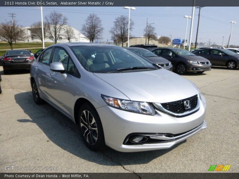 Alabaster Silver Metallic / Gray 2013 Honda Civic EX-L Sedan