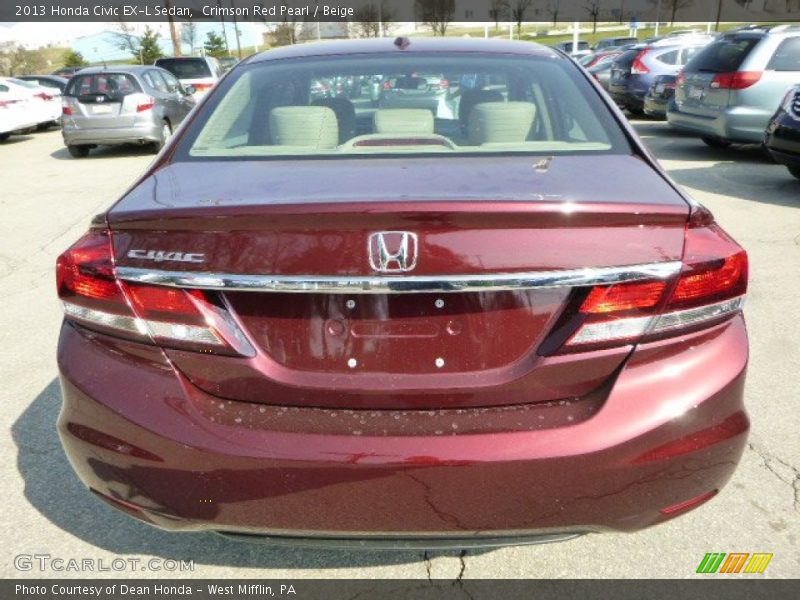 Crimson Red Pearl / Beige 2013 Honda Civic EX-L Sedan