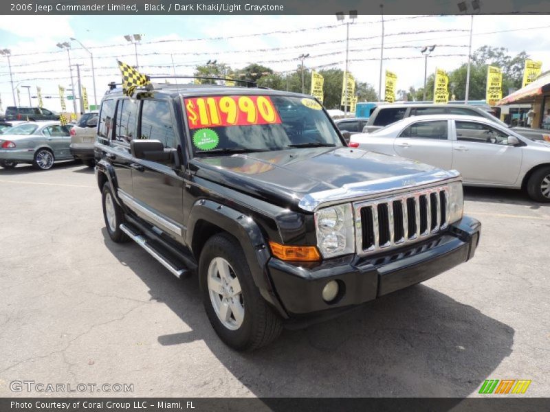 Black / Dark Khaki/Light Graystone 2006 Jeep Commander Limited