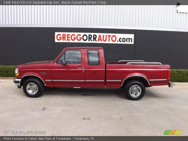 Electric Currant Red Pearl / Gray 1995 Ford F150 XLT Extended Cab 4x4