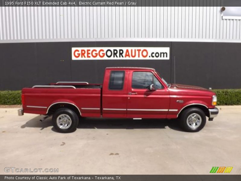 Electric Currant Red Pearl / Gray 1995 Ford F150 XLT Extended Cab 4x4