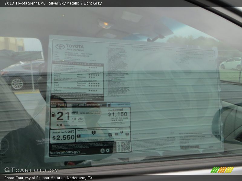 Silver Sky Metallic / Light Gray 2013 Toyota Sienna V6
