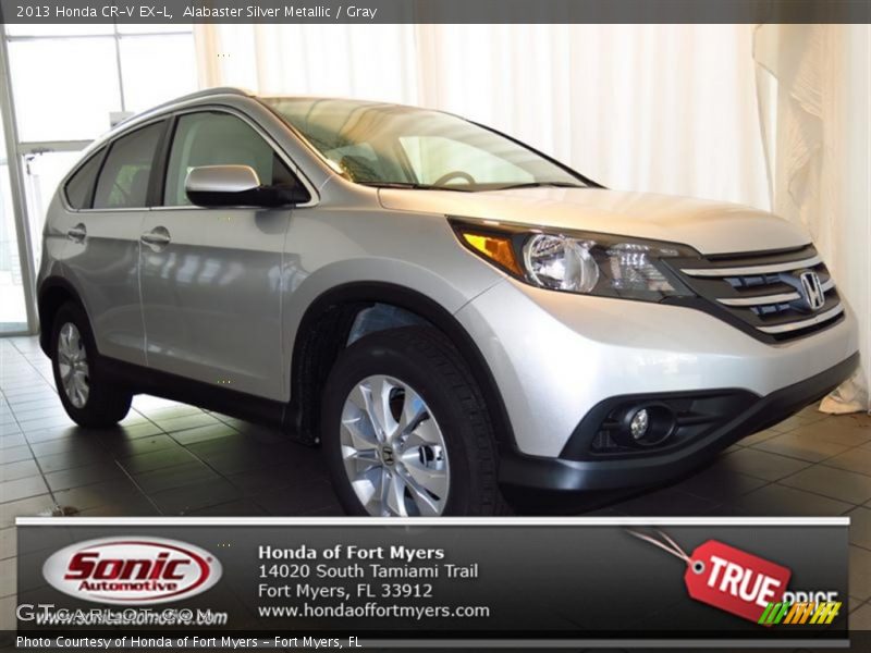Alabaster Silver Metallic / Gray 2013 Honda CR-V EX-L