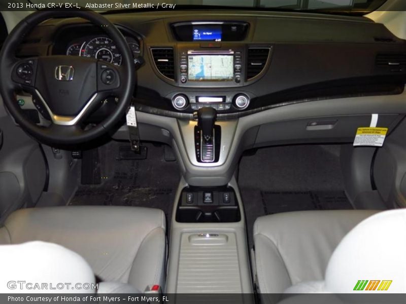 Alabaster Silver Metallic / Gray 2013 Honda CR-V EX-L