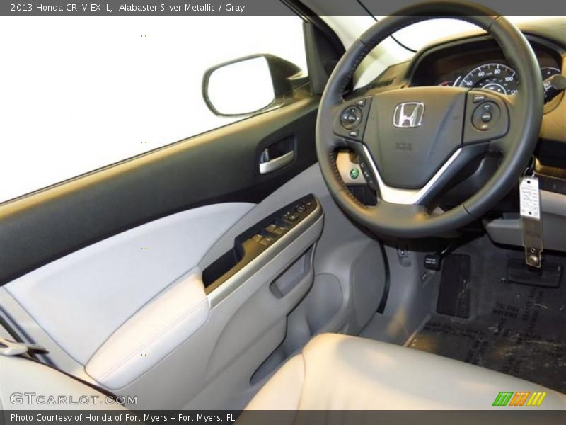 Alabaster Silver Metallic / Gray 2013 Honda CR-V EX-L