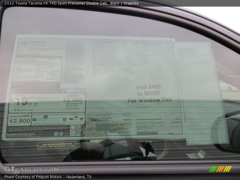 Black / Graphite 2013 Toyota Tacoma V6 TRD Sport Prerunner Double Cab