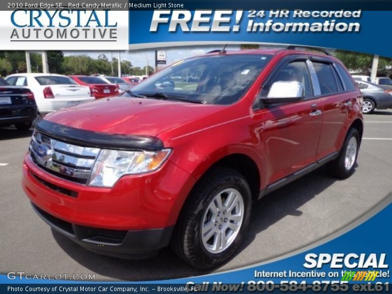 Red Candy Metallic / Medium Light Stone 2010 Ford Edge SE