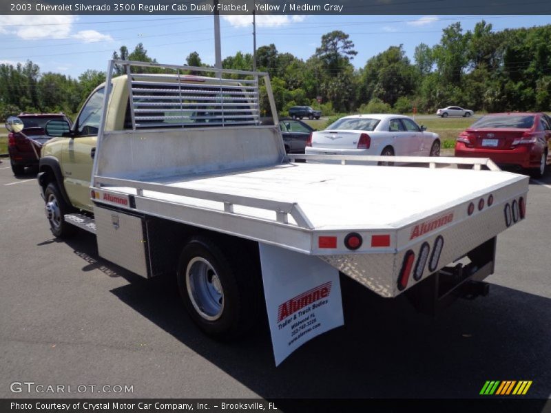 Yellow / Medium Gray 2003 Chevrolet Silverado 3500 Regular Cab Dually Flatbed