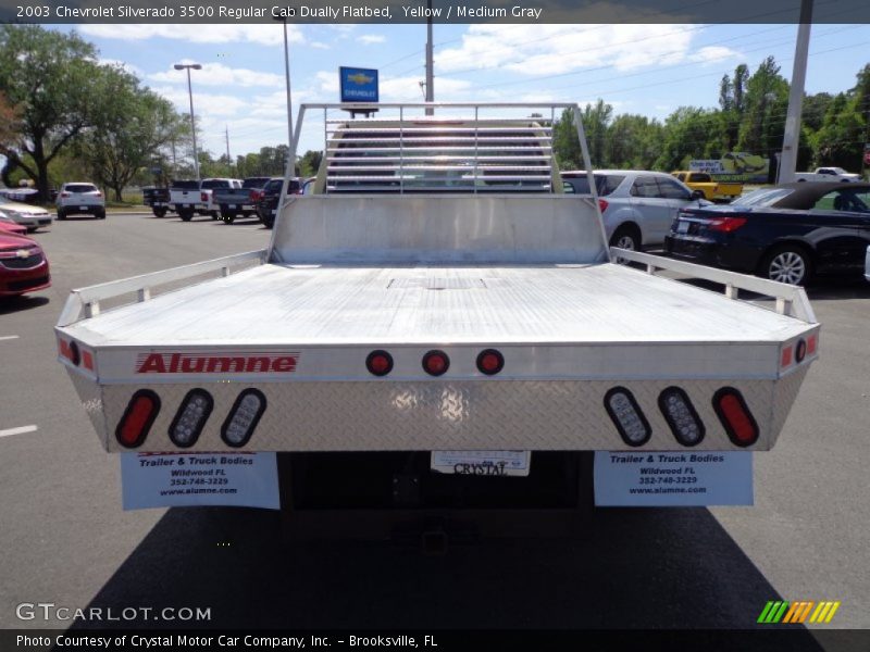 Yellow / Medium Gray 2003 Chevrolet Silverado 3500 Regular Cab Dually Flatbed