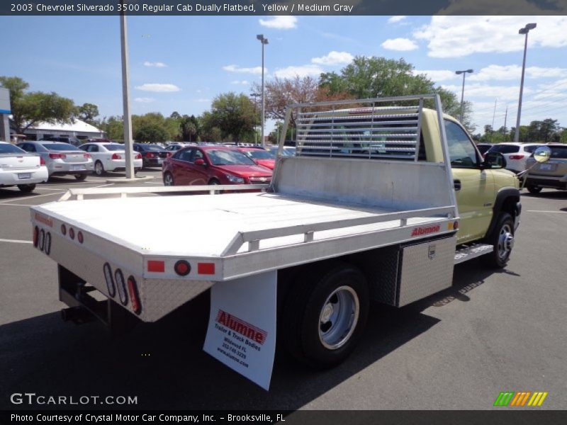 Yellow / Medium Gray 2003 Chevrolet Silverado 3500 Regular Cab Dually Flatbed