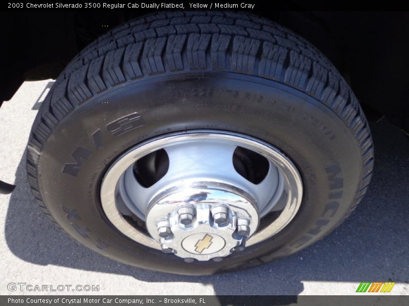 Yellow / Medium Gray 2003 Chevrolet Silverado 3500 Regular Cab Dually Flatbed