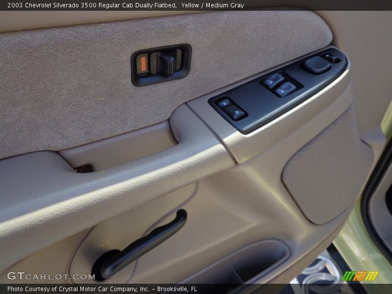 Yellow / Medium Gray 2003 Chevrolet Silverado 3500 Regular Cab Dually Flatbed