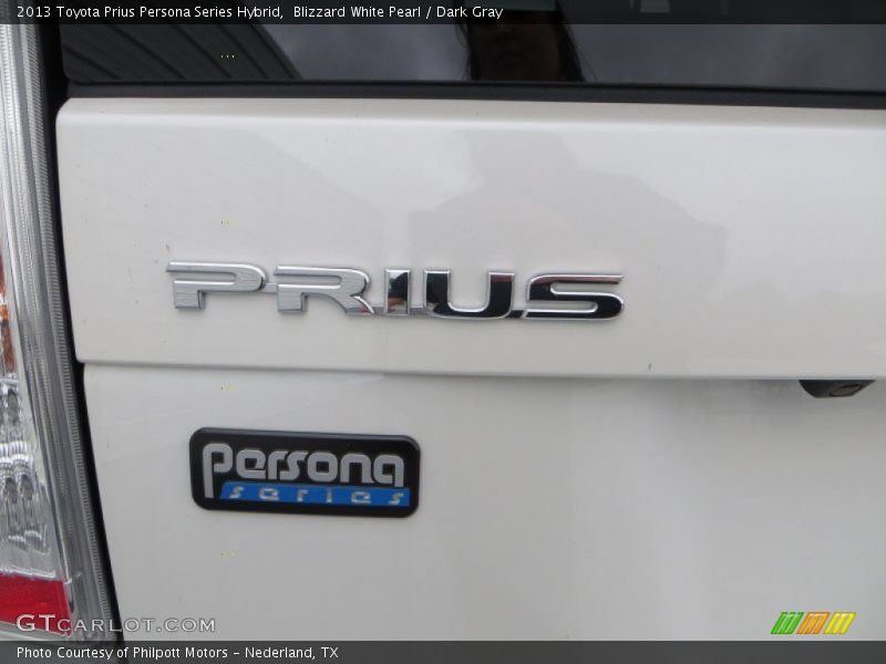 Blizzard White Pearl / Dark Gray 2013 Toyota Prius Persona Series Hybrid