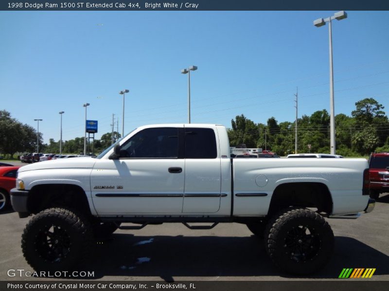 Bright White / Gray 1998 Dodge Ram 1500 ST Extended Cab 4x4
