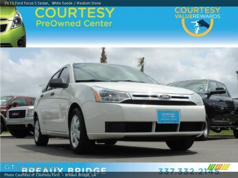 White Suede / Medium Stone 2011 Ford Focus S Sedan