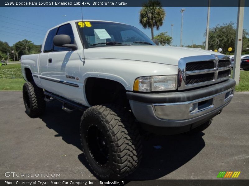Bright White / Gray 1998 Dodge Ram 1500 ST Extended Cab 4x4