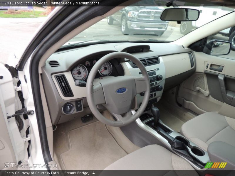 White Suede / Medium Stone 2011 Ford Focus S Sedan