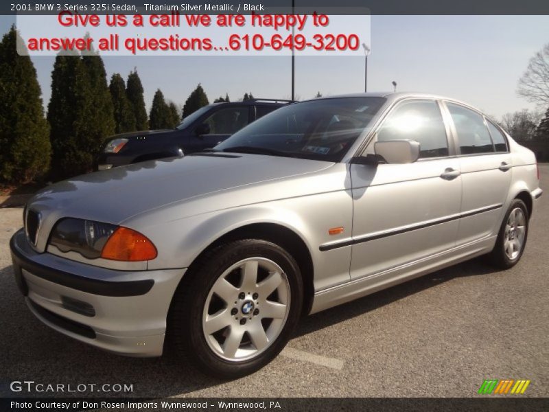 Titanium Silver Metallic / Black 2001 BMW 3 Series 325i Sedan
