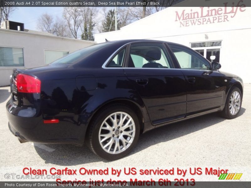 Deep Sea Blue Pearl Effect / Black 2008 Audi A4 2.0T Special Edition quattro Sedan