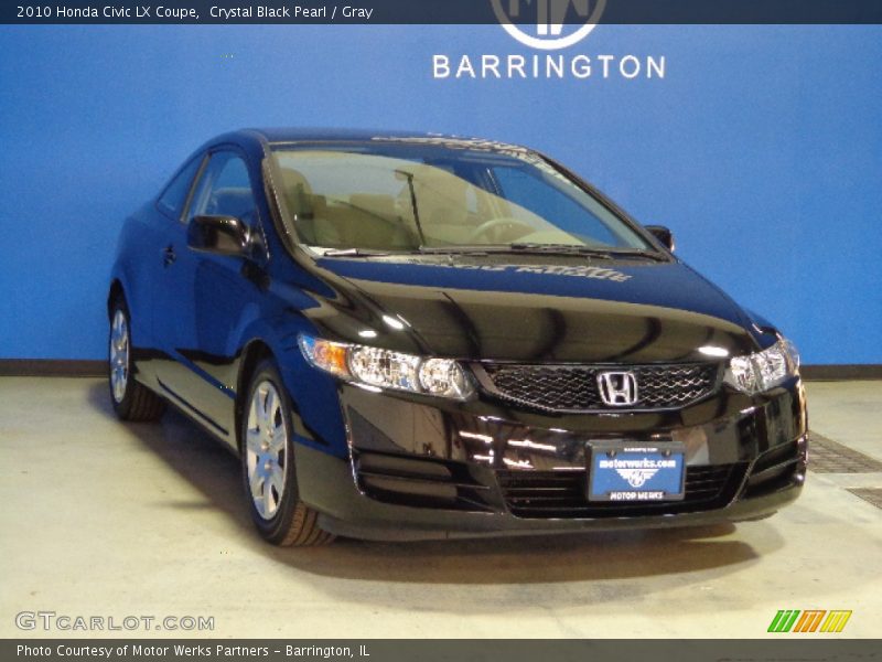 Crystal Black Pearl / Gray 2010 Honda Civic LX Coupe