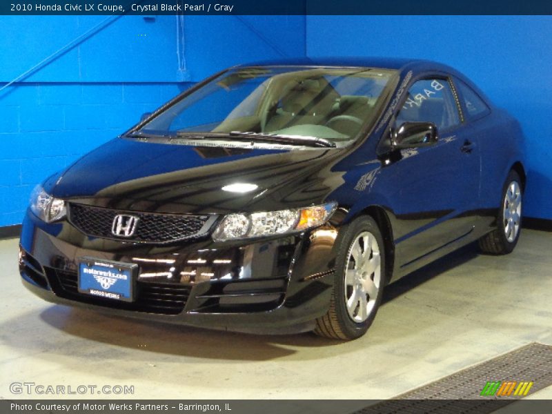 Crystal Black Pearl / Gray 2010 Honda Civic LX Coupe