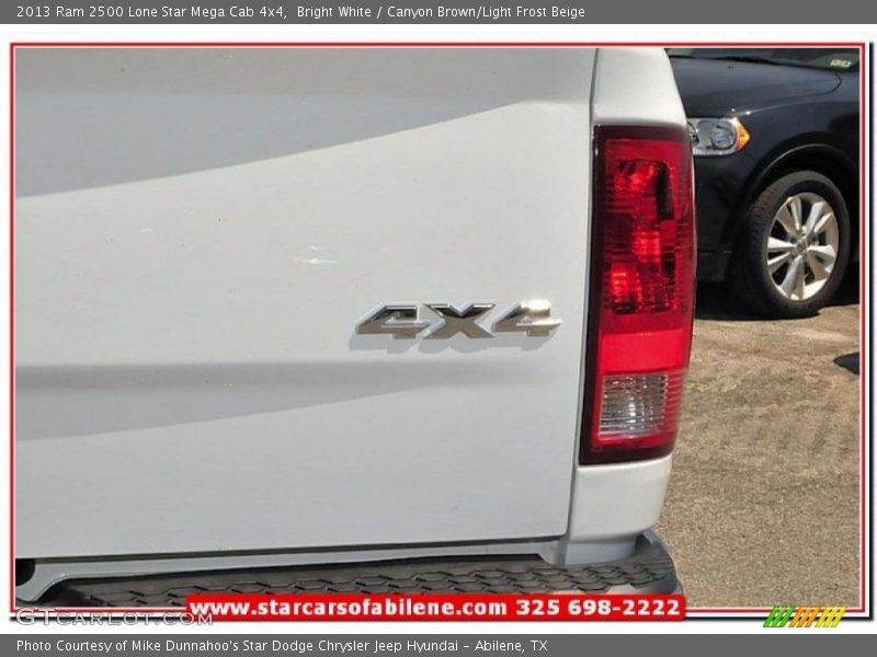 Bright White / Canyon Brown/Light Frost Beige 2013 Ram 2500 Lone Star Mega Cab 4x4
