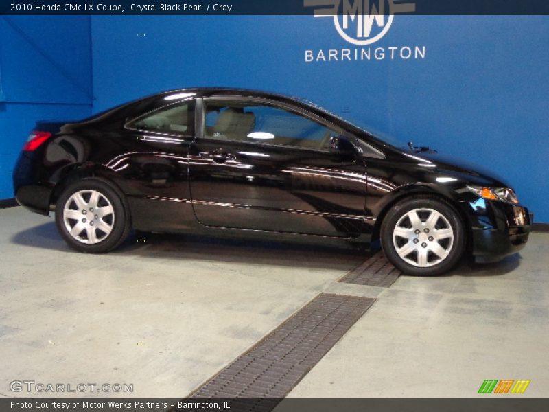 Crystal Black Pearl / Gray 2010 Honda Civic LX Coupe