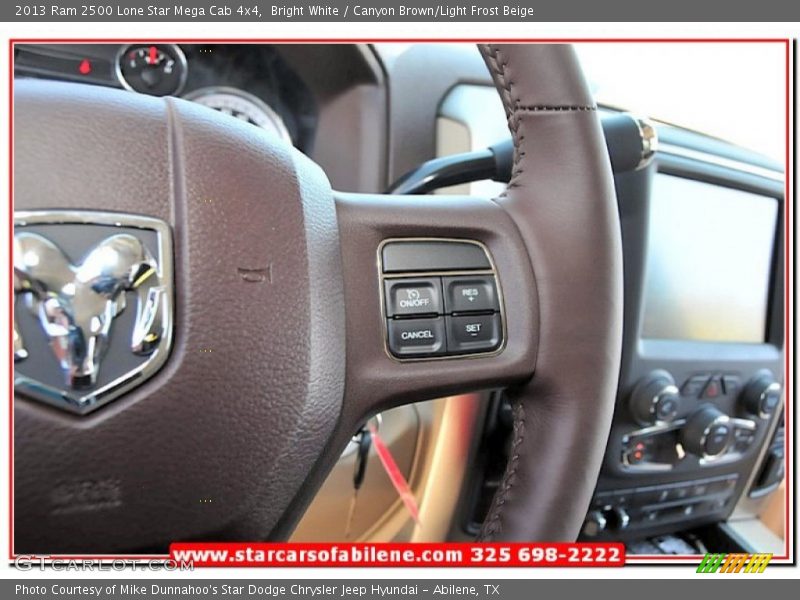 Bright White / Canyon Brown/Light Frost Beige 2013 Ram 2500 Lone Star Mega Cab 4x4