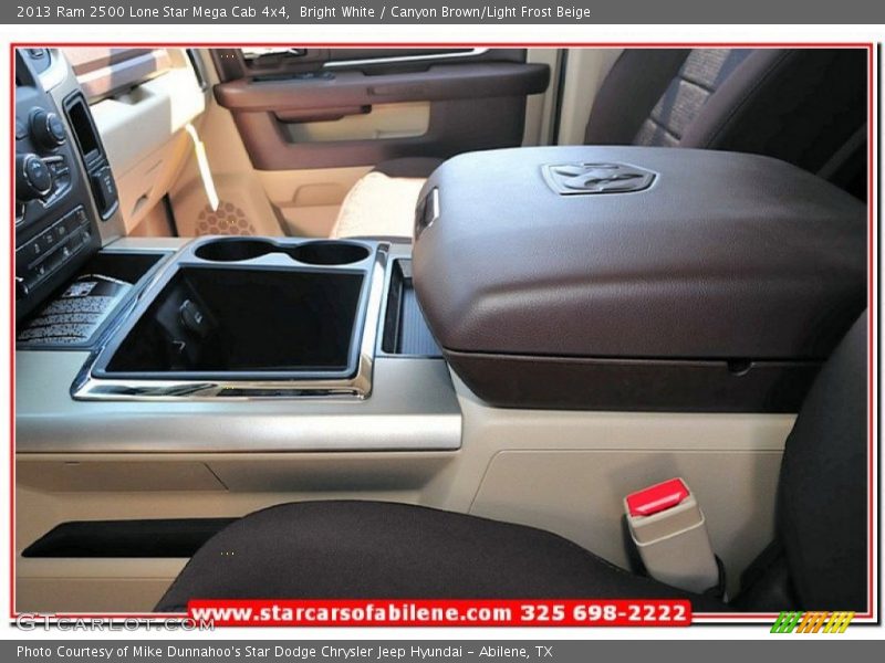 Bright White / Canyon Brown/Light Frost Beige 2013 Ram 2500 Lone Star Mega Cab 4x4