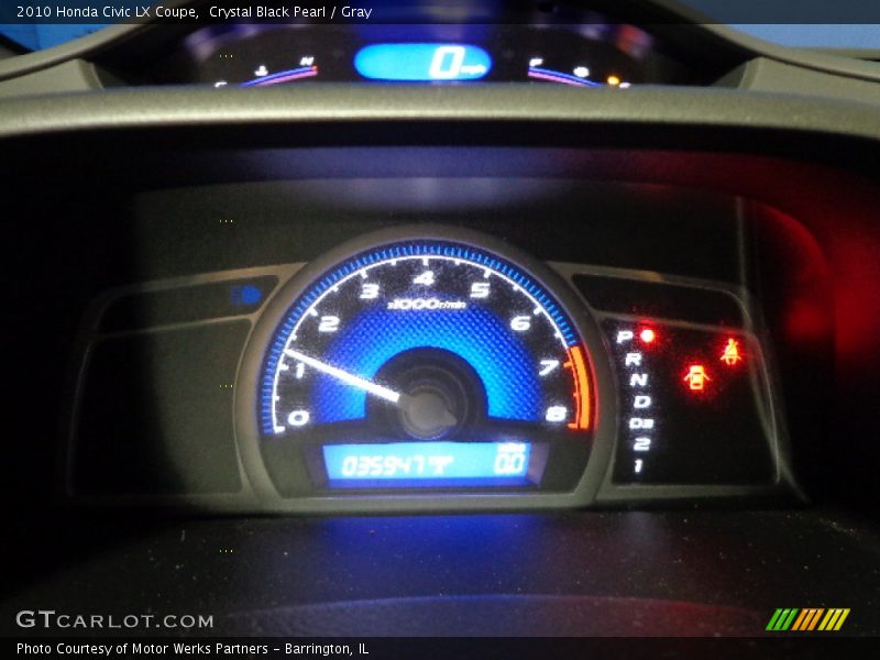 Crystal Black Pearl / Gray 2010 Honda Civic LX Coupe