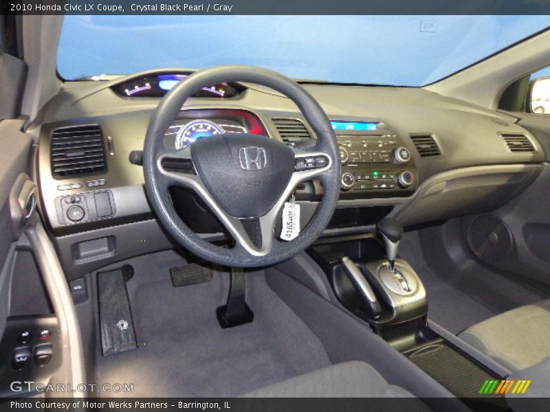 Crystal Black Pearl / Gray 2010 Honda Civic LX Coupe