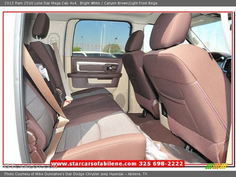 Bright White / Canyon Brown/Light Frost Beige 2013 Ram 2500 Lone Star Mega Cab 4x4